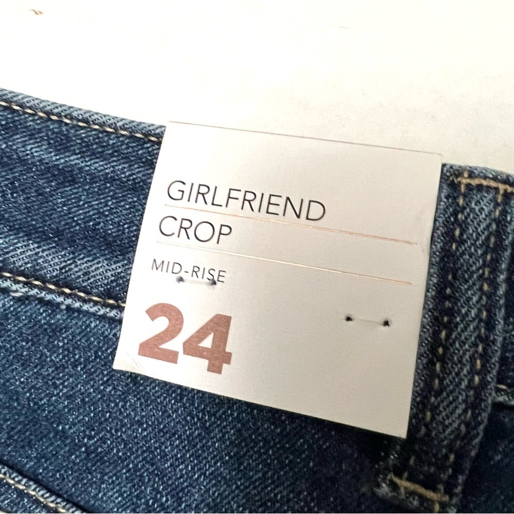 Lane Bryant Girlfriend Patch Mid Rise Plus Size Cropped Jeans Size 24 - Picture 8 of 11